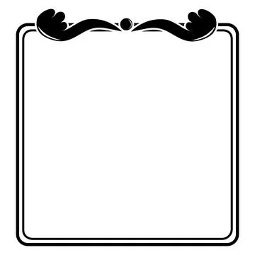 Floral Frame Square Shape, Simple Vector Illustration, at White Background Stock Illustration
