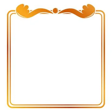 Floral Frame Square Shape, Simple Vector Illustration, at White Background Stock Illustration