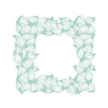 Floral frame template. Mint green leaves beautiful frame. Vector illustration. Stock Illustration