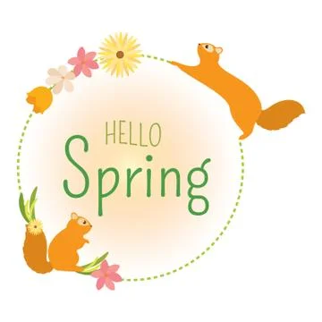 Floral frame with text Stock Illustration