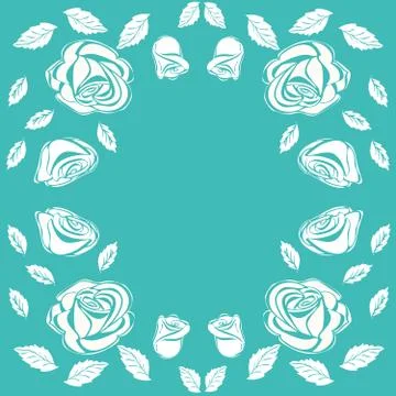 Floral frame vintage rose Stock Illustration