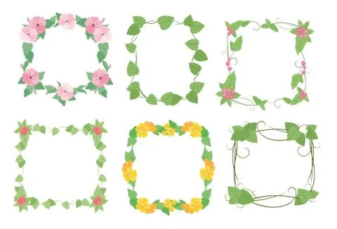 Floral frames with flowers Stock Illustration
