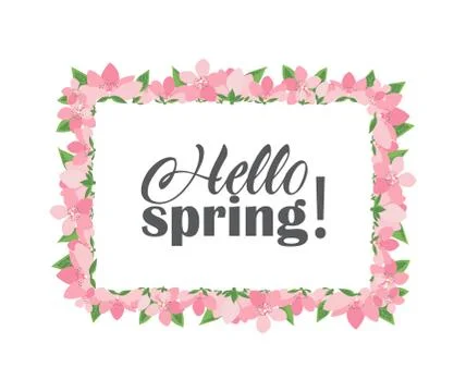 Floral frames Hello spring Illustrazione stock