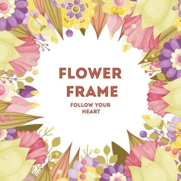Floral frames for invitations, cards. Stock Illustration