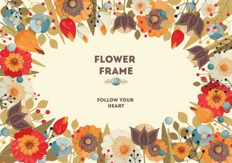Floral frames for invitations, cards. Illustrazione stock