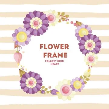Floral frames for invitations, cards. Stock Illustration