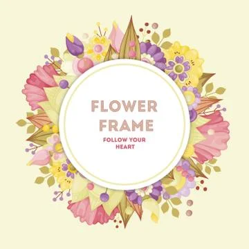 Floral frames for invitations, cards. Stock Illustration