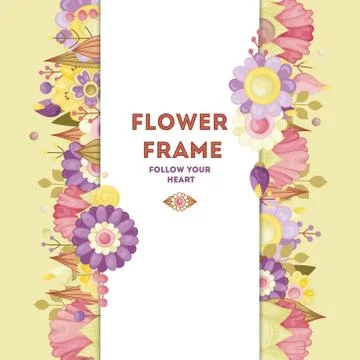 Floral frames for invitations, cards. Stock Illustration