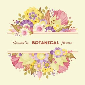 Floral frames for invitations, cards. Stock Illustration