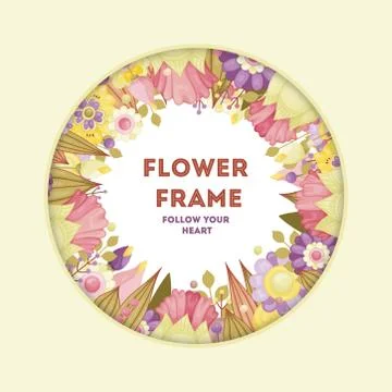 Floral frames for invitations, cards. Stock Illustration
