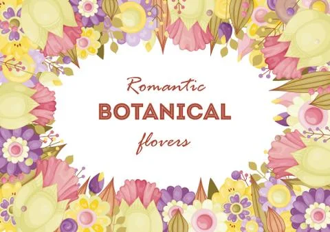 Floral frames for invitations, cards. Stock Illustration