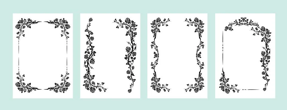 Floral frames set Stock Illustration