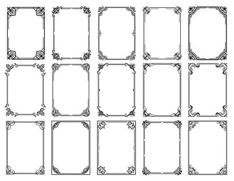 Floral frames, vintage borders of flower ornaments Stock Illustration