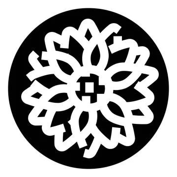 Floral geometric abstract mandala pattern logo icon Stock Illustration
