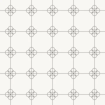 Floral geometric grid ornament pattern, seamless pattern in line design. flower Stockillustratie