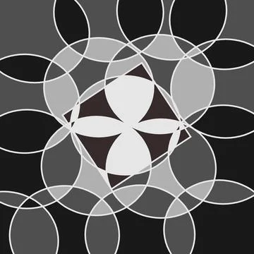 Floral Geometric Intersections. 스톡 일러스트