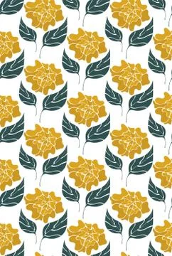 Floral geometric seamless pattern. Hand drawn elegant illustration with flowers Stock Illustration