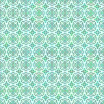 Floral Geometrical Pattern in Greenish Colors Stock Illustration