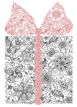 Floral gift. Stock Illustration