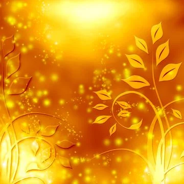 Floral golden pattern Stock Illustration