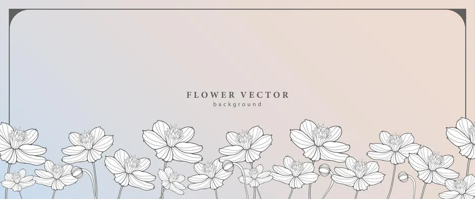 Floral gradient frame for text or photo. Stock Illustration