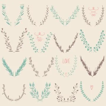 Floral Graphic Design Elements Collection Illustrazione stock