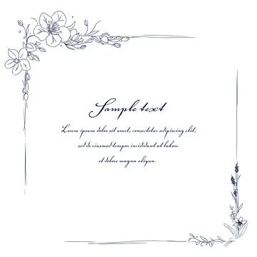 Floral Graphic Frame vector sketch Stock Illustration