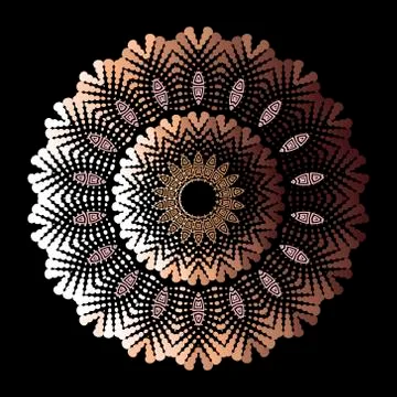 Floral greek vector mandala pattern. Abstract background with dotted 3d flowe イラスト素材