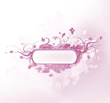 Floral grunge frame Stock Illustration