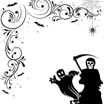 Floral Halloween background 스톡 일러스트