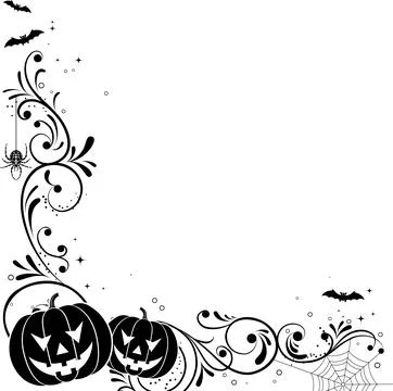 Floral Halloween background Stock Illustration