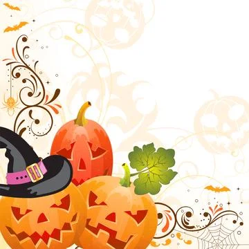 Floral Halloween background Stock Illustration