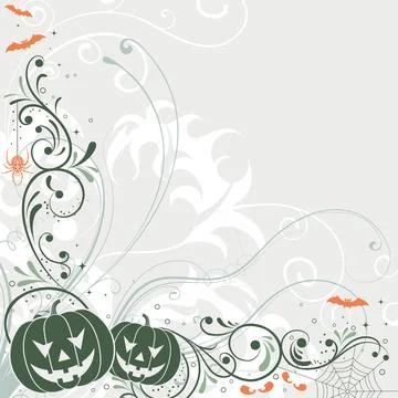 Floral Halloween background Иллюстрация