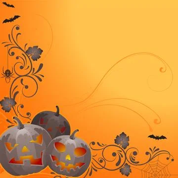Floral Halloween background Stock-Illustration