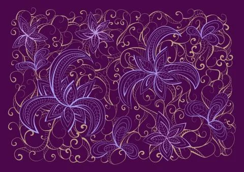 Floral  hand drawn background pattern. Stock Illustration