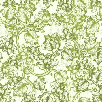 Floral Hand Drawn Seamless Pattern Illustrazione stock