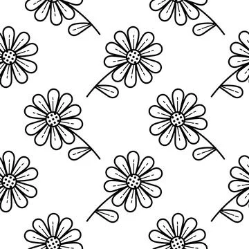 Floral hand drawn seamless pattern Stock Illustration