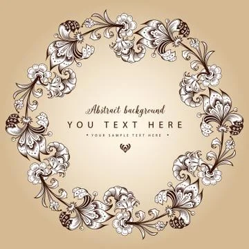 Floral hand drawn vector border Stock Illustration