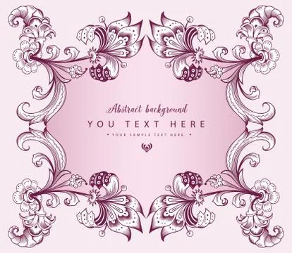Floral hand drawn vector border 库存插图