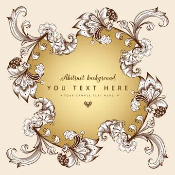 Floral hand drawn vector border Stock Illustration