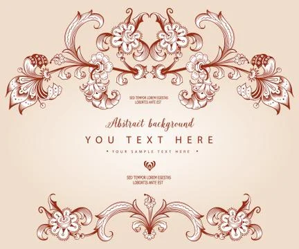 Floral hand drawn vector border 스톡 일러스트