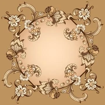 Floral hand drawn vector border 스톡 일러스트