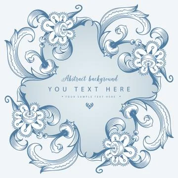 Floral hand drawn vector border 스톡 일러스트