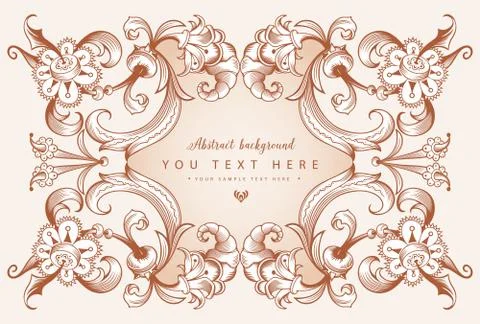 Floral hand drawn vector border Stock Illustration