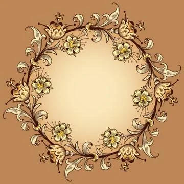Floral hand drawn vector border 스톡 일러스트