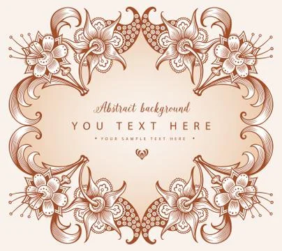 Floral hand drawn vector border 스톡 일러스트