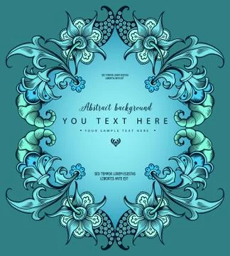 Floral hand drawn vector border Stock Illustration