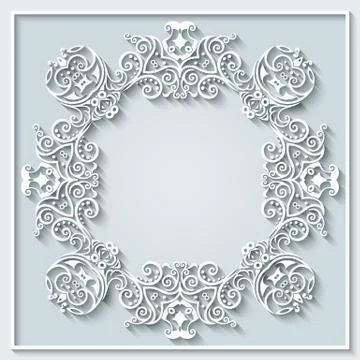 Floral hand drawn vector border. Frame design. Stock Illustration