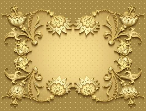 Floral hand drawn vector border. Stockillustratie