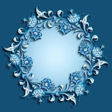 Floral hand drawn vector border. 스톡 일러스트